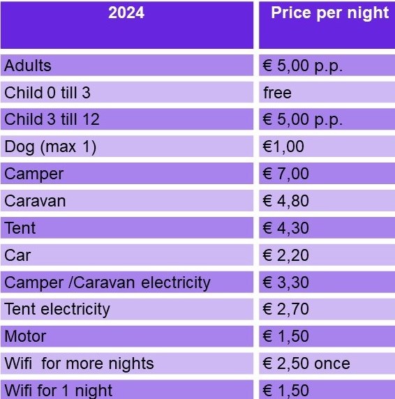 prijslijst normaal eng 2024